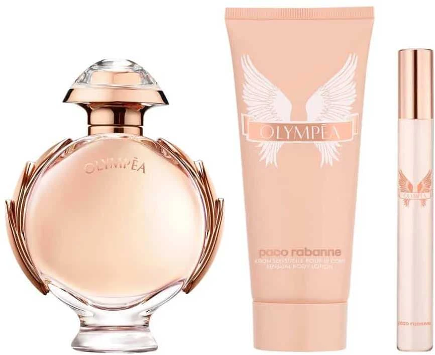 Paco Rabanne Olympea rinkinys moterims (kvepalai EDP, 80 ml + EDP, 10 ml + kūno losjonas 100 ml)