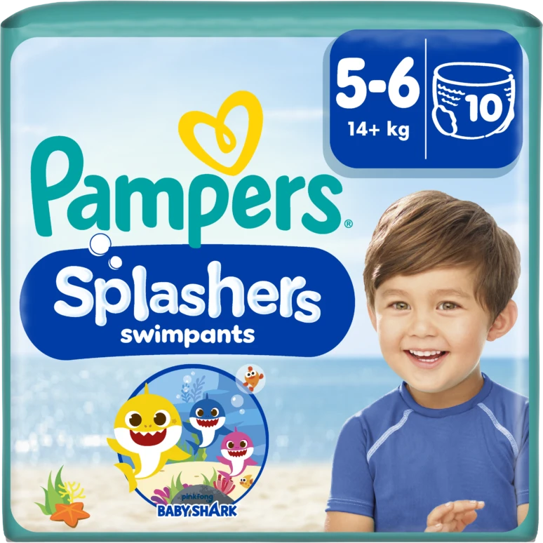 Sauskelnės-Kelnaitės PAMPERS Pants Splashers, 5 dydis 14+ kg, 10 vnt.