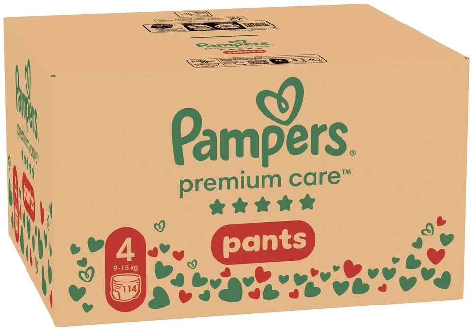 Sauskelnės-kelnaitės Pampers Premium Care, 4 dydis, 9–15 kg, 114 vnt.