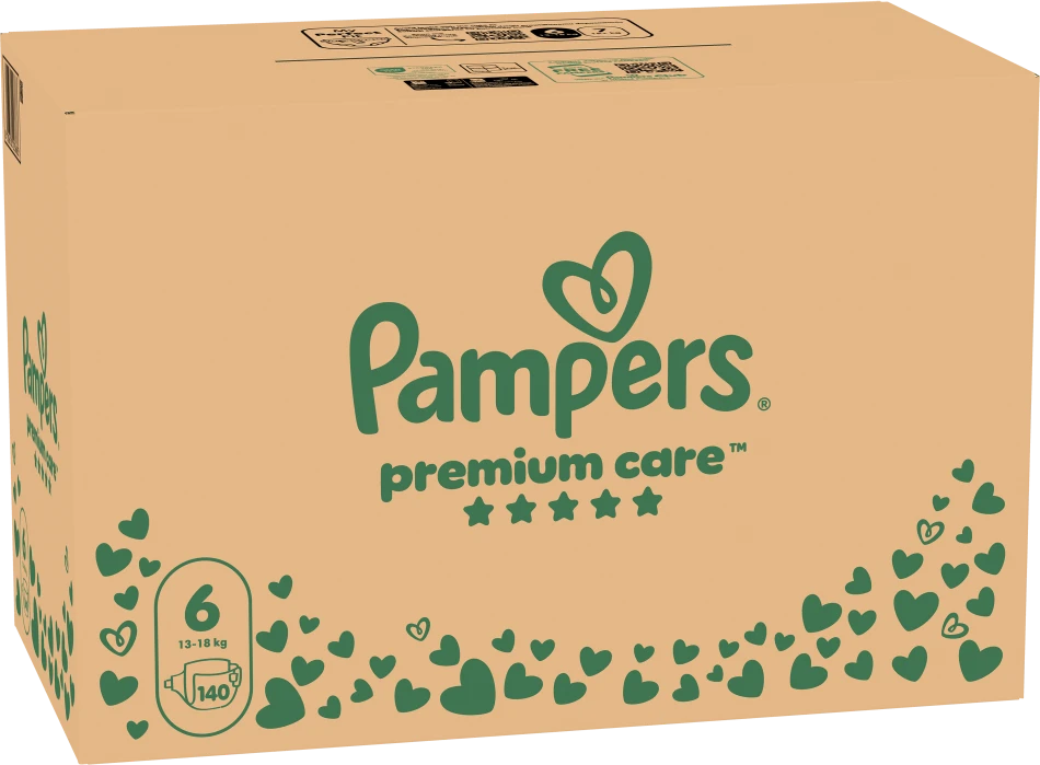 Pampers Premium Care Tape Sauskelnės, 6 Dydis, 140 vnt.