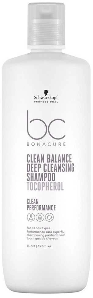 Giliai valantis šampūnas Schwarzkopf Bonacure Clean Balance Deep Cleansing Šampūnas Tocopherol 1000ml