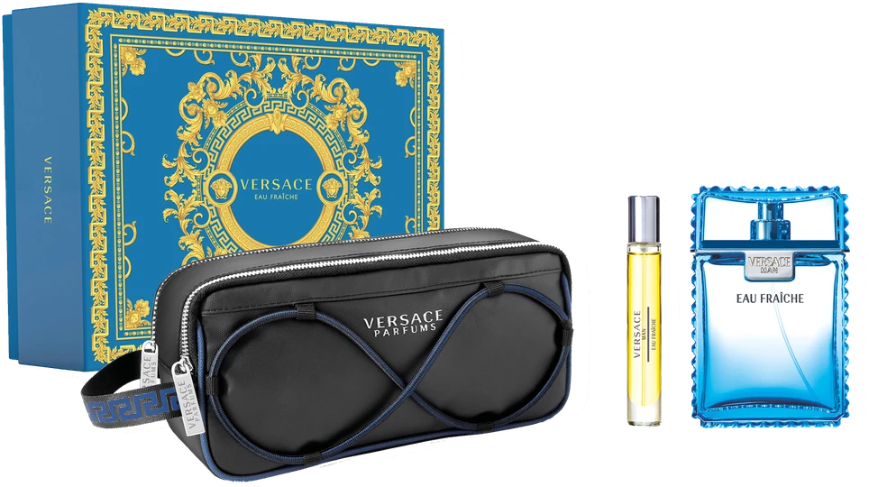 Versace Eau Fraiche Giftset kvepalų rinkinys vyrams (EDT, 100 ml + EDT, 10 ml + kosmetinė)
