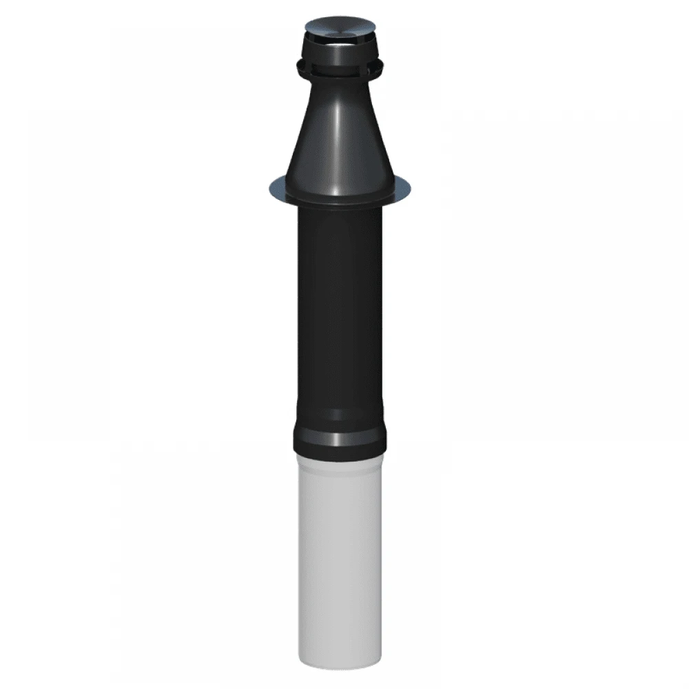 Ricomgas Kamino terminalas koncentrinis vertikalus DN80/125 (juodas)
