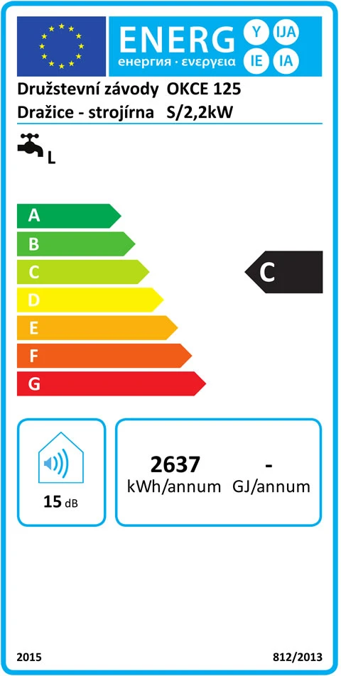 Vandens šildytuvas Dražice OKCE 125 S/2,2kW