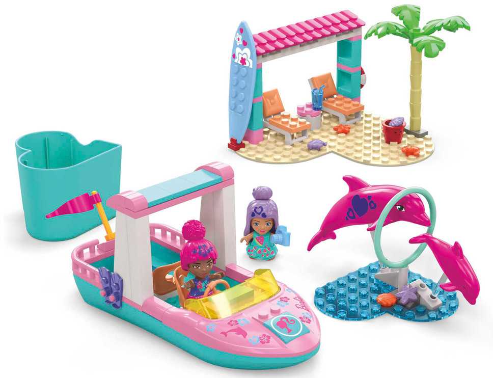 Mega Bloks Mattel 121 dalių MEGA Barbie spalvų atskleidimo blokeliai Nuotykių su delfinais už5425