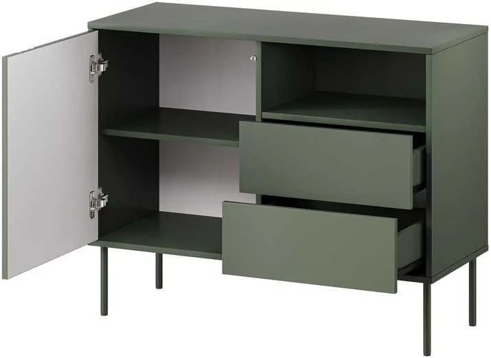 Cama Meble 1D2S TRESSE komoda 100x40x75 matinė žalia