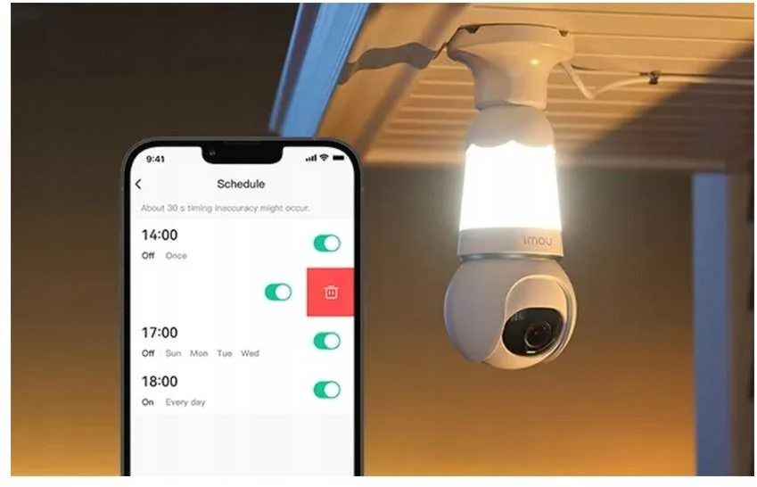 2in1 lemputė ir 360° lauko kamera WiFi IMOU lemputės kamera 5MP