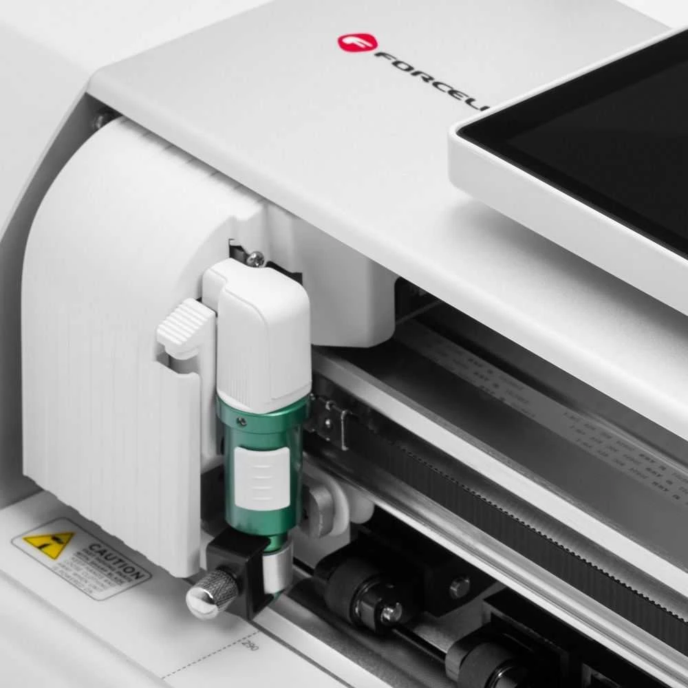 (3-osios kartos). Intelligent filmas cutting machine Forcell with positioning tool baltas