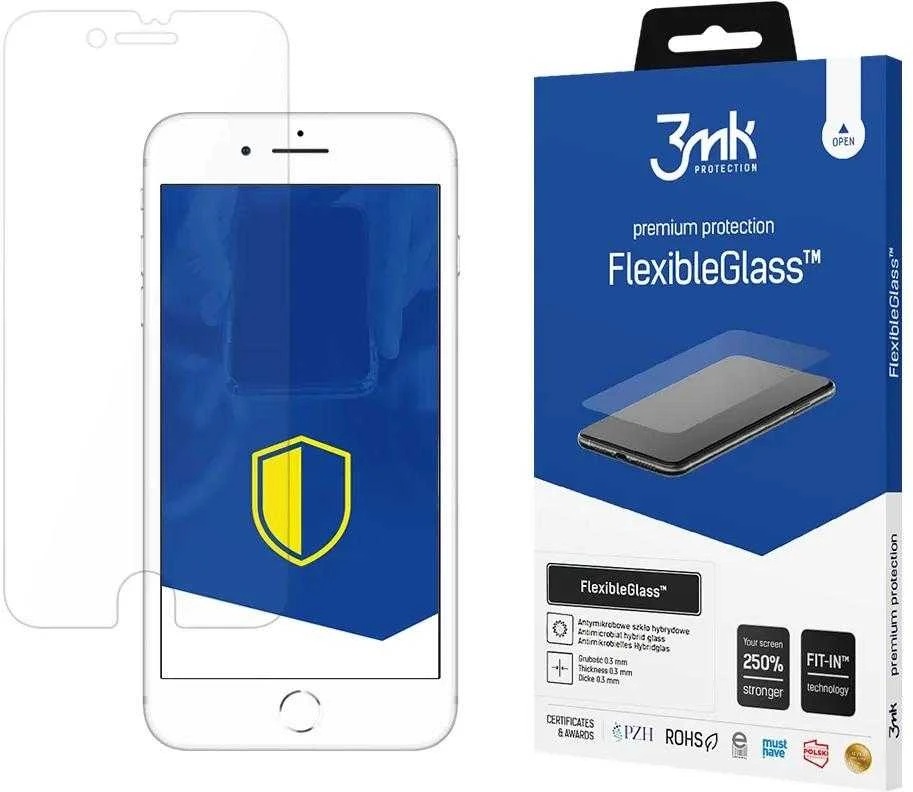 3MK FlexibleGlass ekrano apsauga, Apple, iPhone 8, hibridinis stiklas, skaidrus