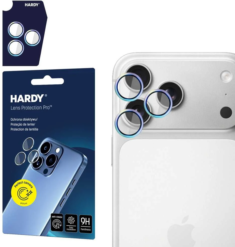 3Mk Protection 3mk HARDY objektyvo apsaugos „Pro Glass“, skirtas „iPhone 17 Pro / 17 Pro Max“ – daugiaspalvis