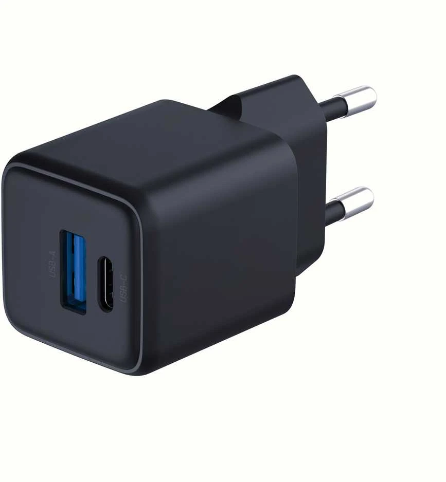 3Mk Protection 3mk Hyper GaN įkroviklis 20W QC4+ PD PPS USB-C USB-A sieninis įkroviklis - Juodas