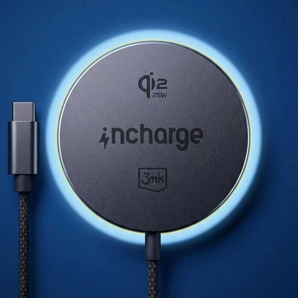 3mk įkroviklis „Align Qi2.2 25W“, skirtas „Android“ Juodas