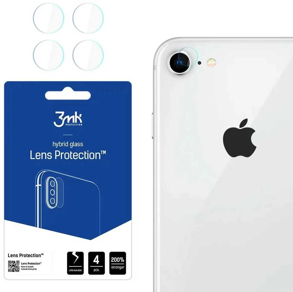 HIBRIDINIS STIKLAS 3MK LANKSTUSIS STIKLAS LĖŠAS IPHONE 7 / 8 / SE 2020 TIK KAMERAI 4 Vnt.