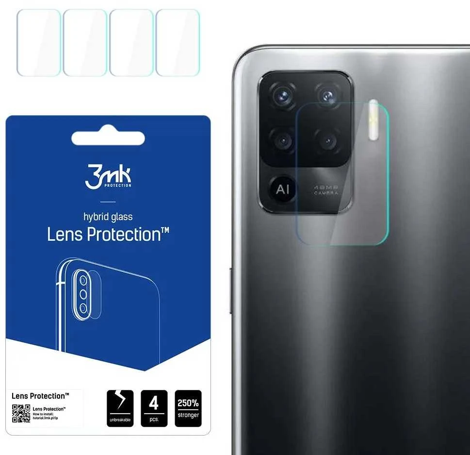 3MK LANKSČIUS STIKLO LĖŠYS HIBRIDINIS STIKLAS PROTECT OPPO RENO 5 LITE 4 PC KAMERAI