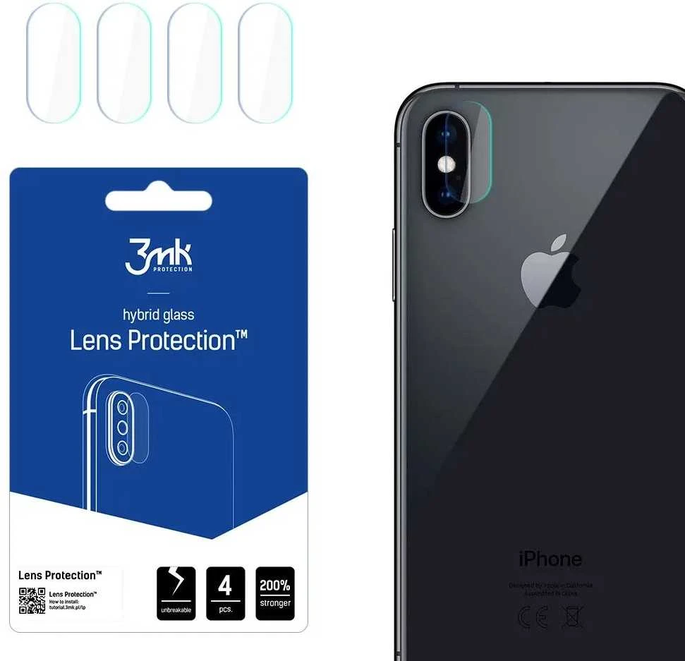 3MK apsauginiai lęšiai Apple iPhone Xs Hybrid Glass kameros objektyvams, 4 vnt.