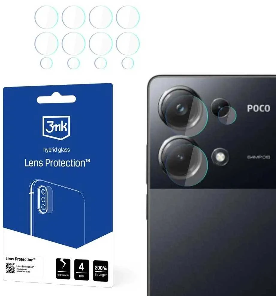 3mk Lens Protection™ hibridinis fotoaparato stiklas Poco M6 Pro 4G