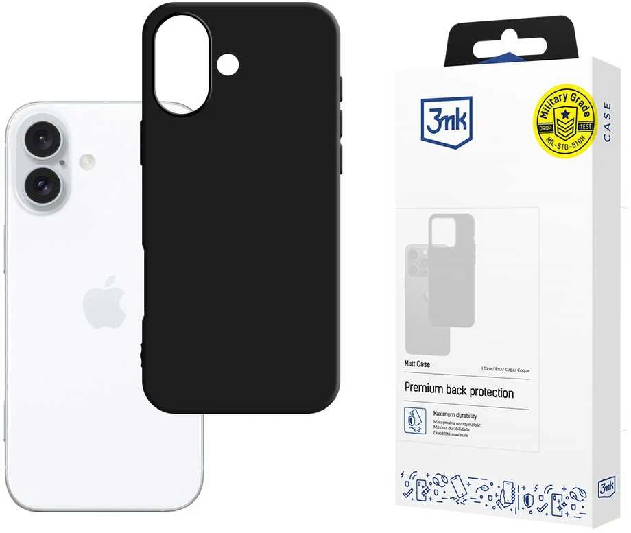 3MK Matt Dėklas Apple iPhone 16 Plus 6.7″ juodos spalvos