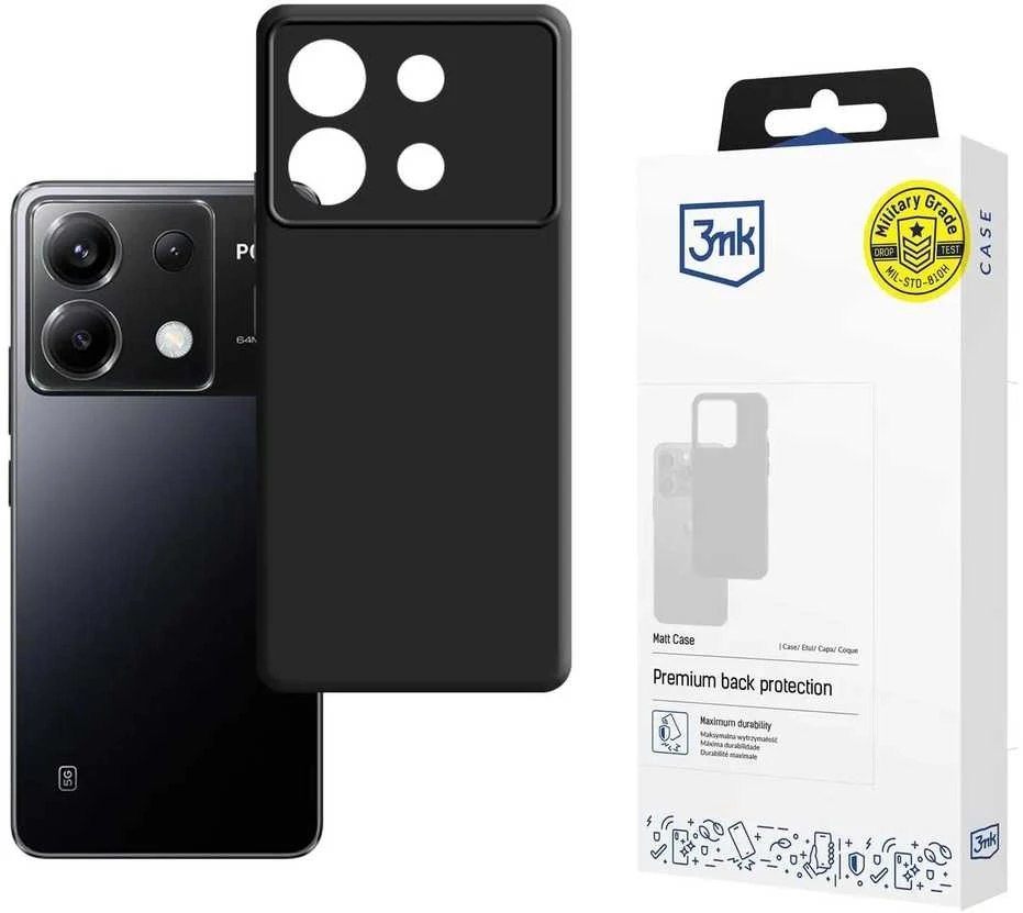 3mk Matt Poco X6 5G - dėklas telefonui juodos spalvos