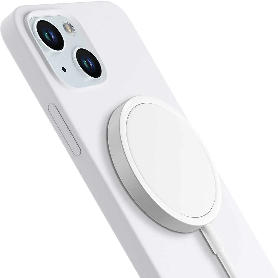 Dėklas 3Mk Protection 3 mk Hardy silikoninis „MagCase“, skirtas „iPhone 15 Plus“ – baltas