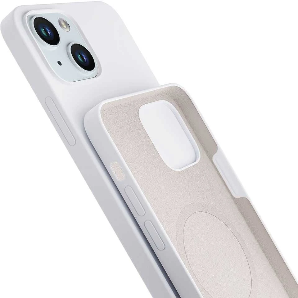 Dėklas 3Mk Protection 3 mk Hardy silikoninis „MagCase“, skirtas „iPhone 15 Plus“ – baltas