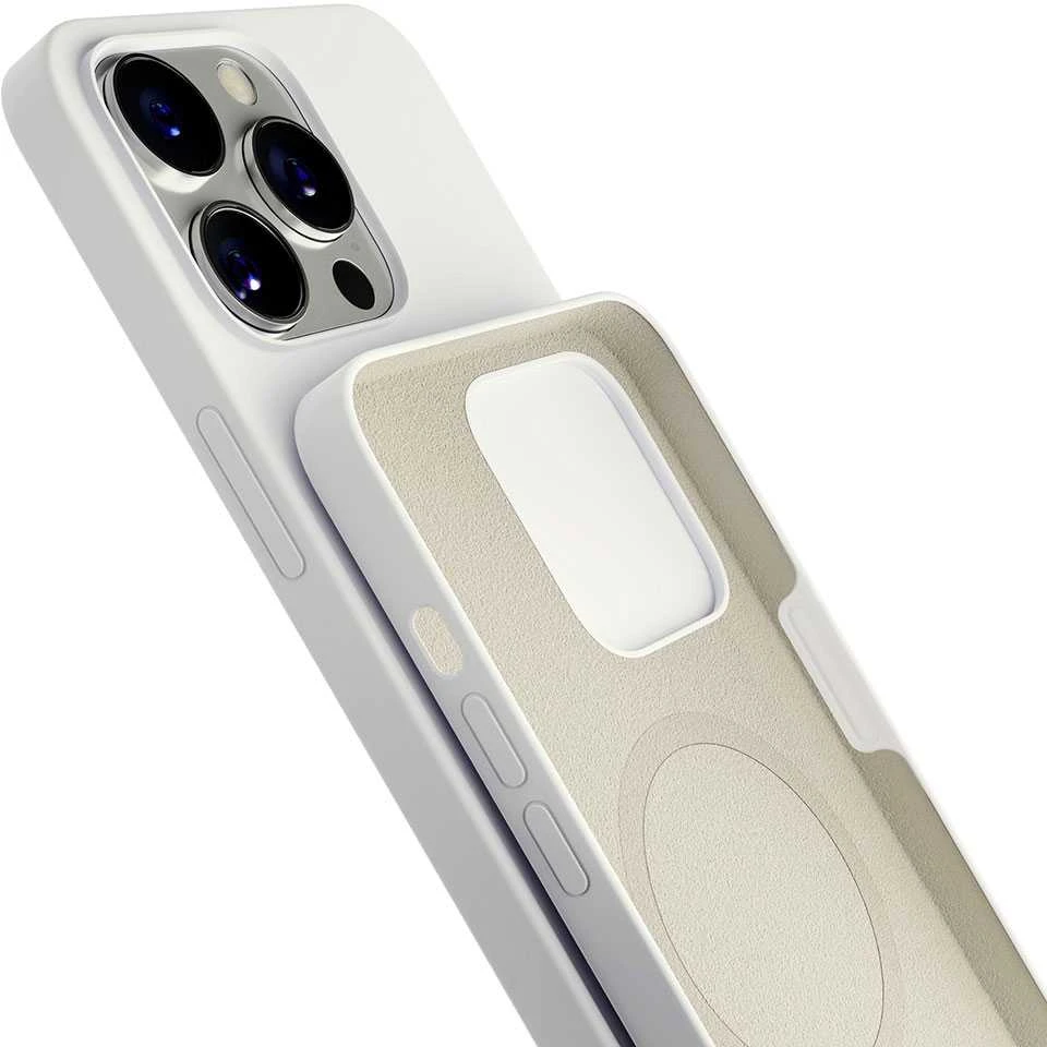 Dėklas 3Mk Protection 3mk Hardy silikoninis „MagCase“, skirtas „iPhone 15 Pro Max“ – baltas