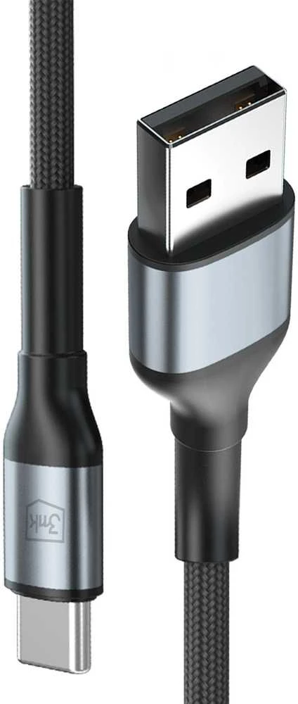 3mk Hyper Cable N-SERIES USB-A į USB-C 1m 9V/2A 18W Juodas