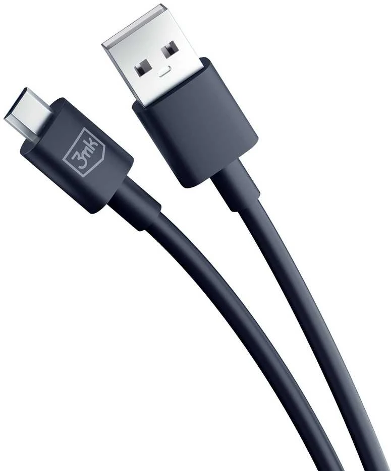 3MK Hyper Cable USB-A – Micro USB1.2m 5V 2,4A juodos spalvos cable
