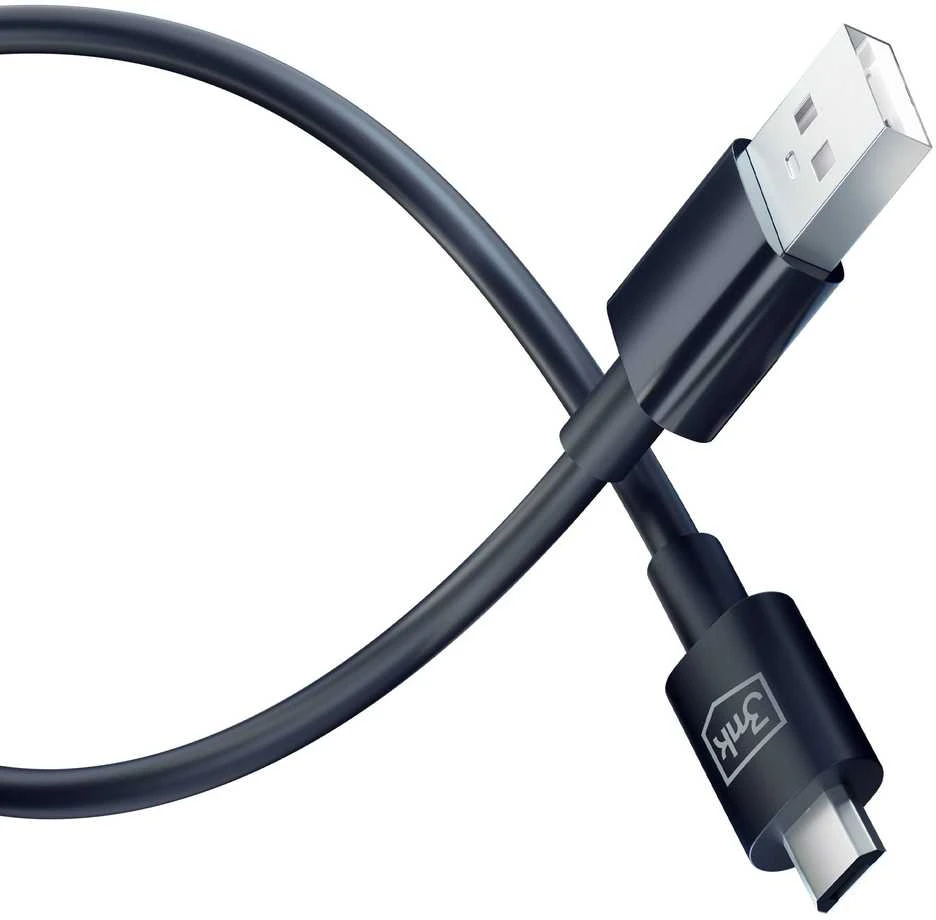 3MK Hyper Cable USB-A – Micro USB1.2m 5V 2,4A juodos spalvos cable