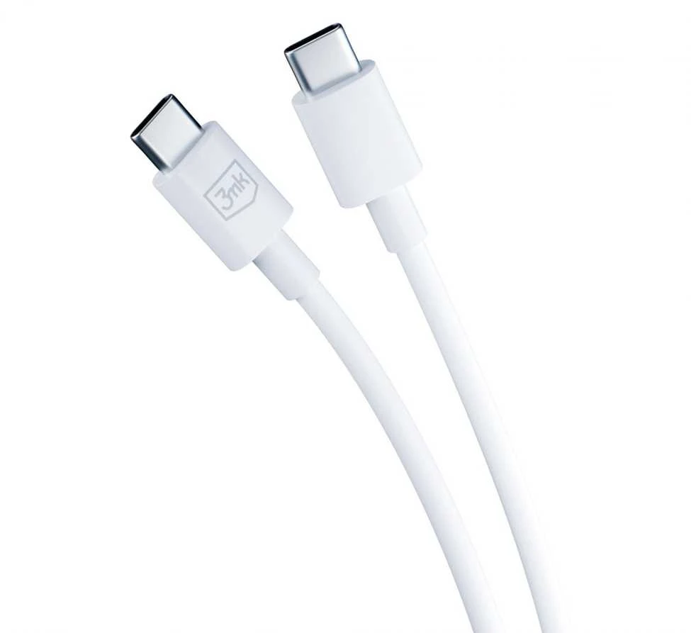 3MK Hyper Charger PD 25W laidinis įkroviklis baltos spalvos + 1x USB-C Cable