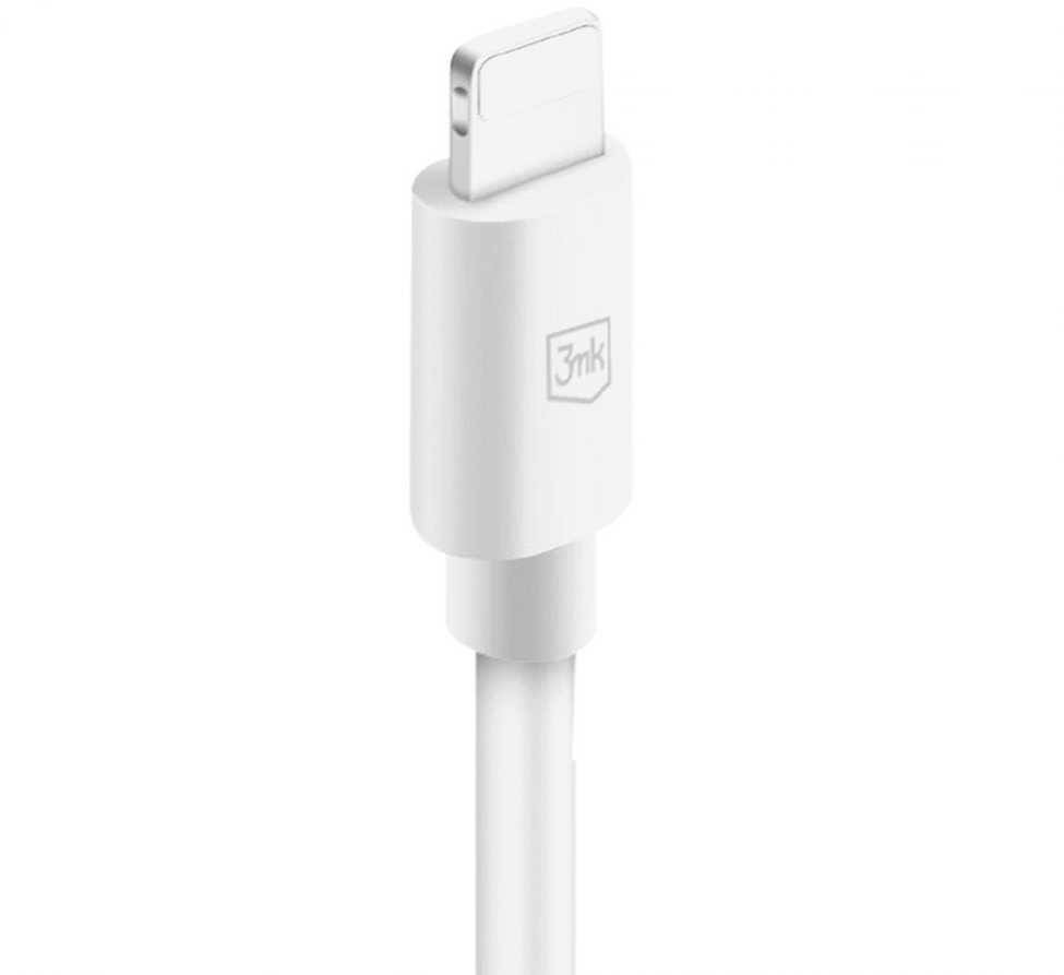 3MK Hyper Cable USB-A į Lightning 1.2m 5V/2.1A 12W baltos spalvos