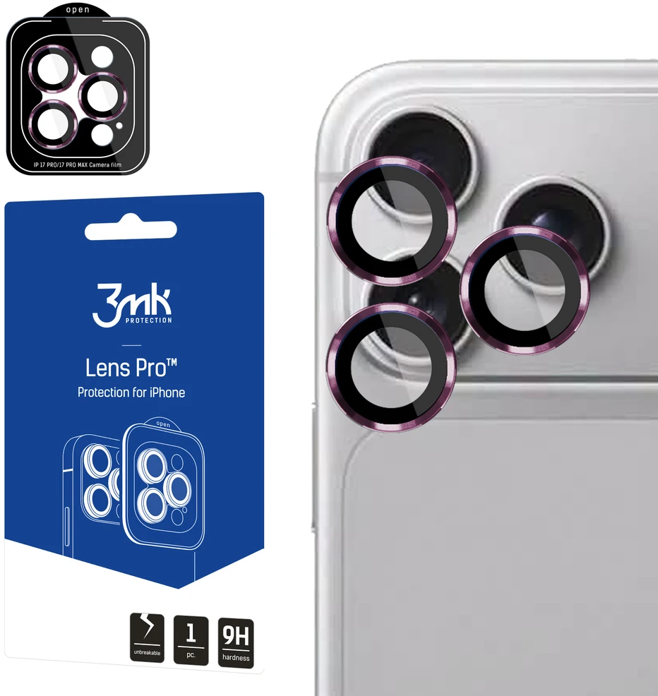 Apsauginis stikliukas kamerai 3mk Lens Pro Apple iPhone 18 Pro/18 Pro Max vyšninis