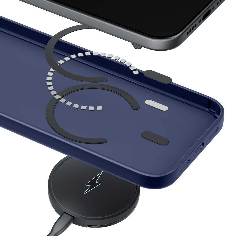 Dėklas 3Mk apsaugos 3mk dūminis „MagCase“, skirtas „iPhone 17 Pro“ – Mėlyna-permatomas