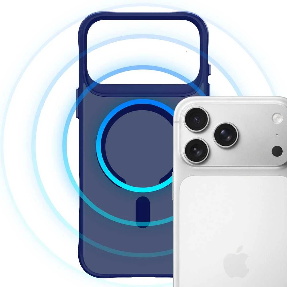Dėklas 3Mk apsaugos 3mk dūminis „MagCase“, skirtas „iPhone 17 Pro“ – Mėlyna-permatomas