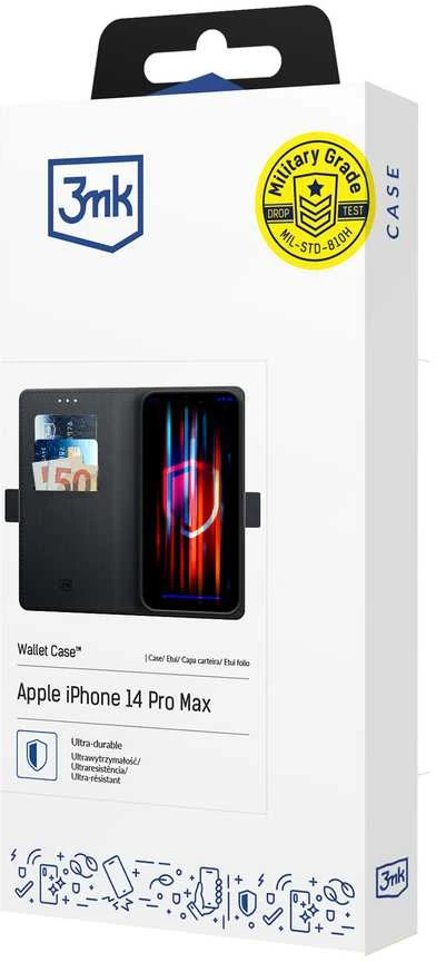 3MK Wallet Apple iPhone 14 Pro Max 6.7" dėklas telefonui juodos spalvos