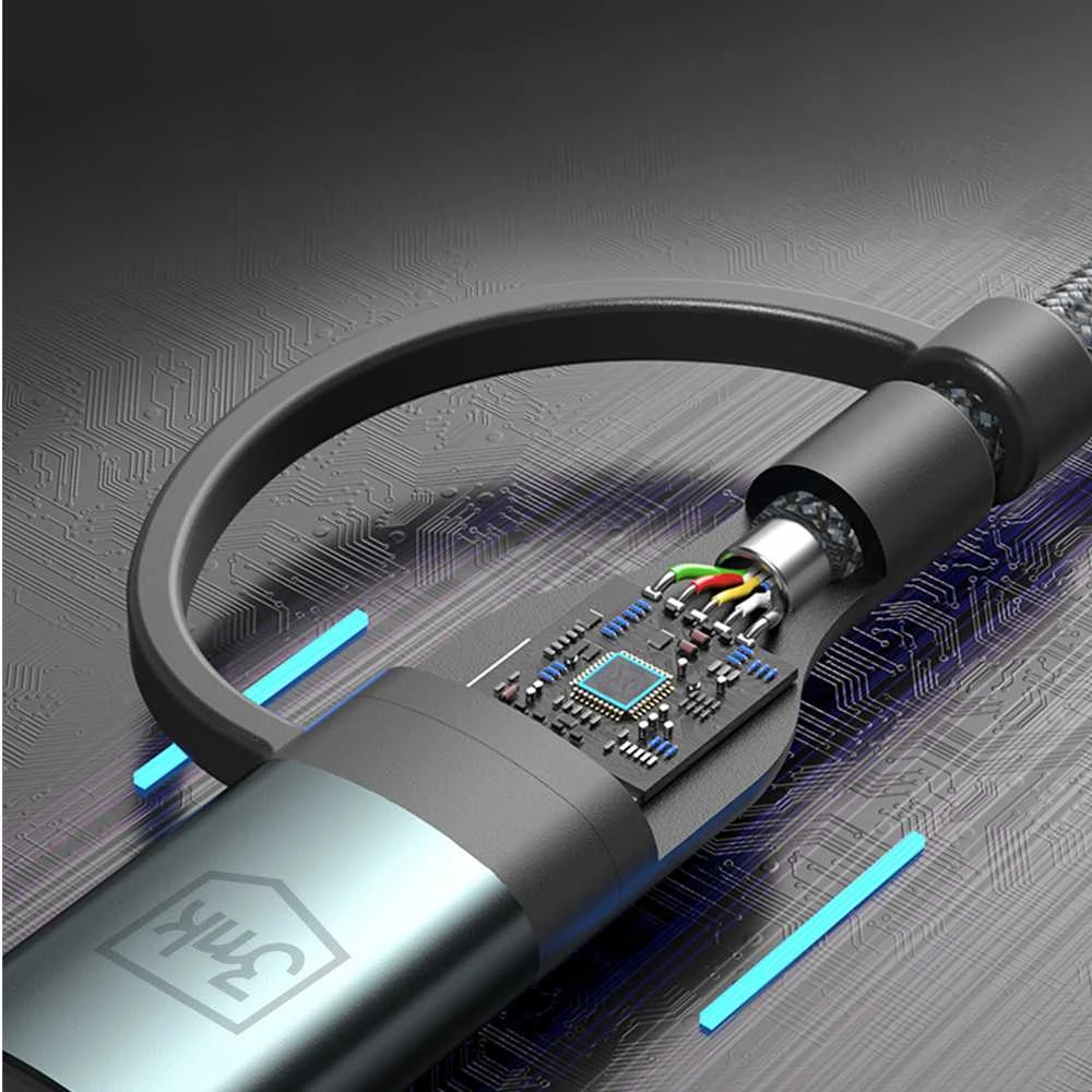 3Mk Protection 3mk Hyper Cable N-SERIES 2 in 2 USB-A / USB-C ir USB-C / Lightning 1.2m QC 3.0 9V/2A 60W - juodas