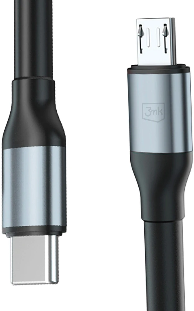 3Mk Protection 3mk Hyper Cable N-SERIES USB-C / MicroUSB 1m QC 3.0 5V/2A 10W - juodas