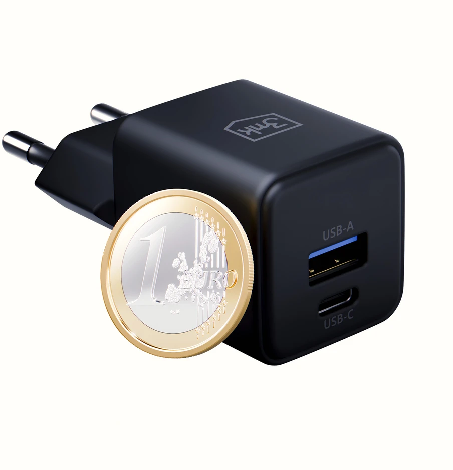 3Mk Protection 3mk Hyper GaN įkroviklis 20W QC4+ PD PPS USB-C USB-A sieninis įkroviklis - Juodas