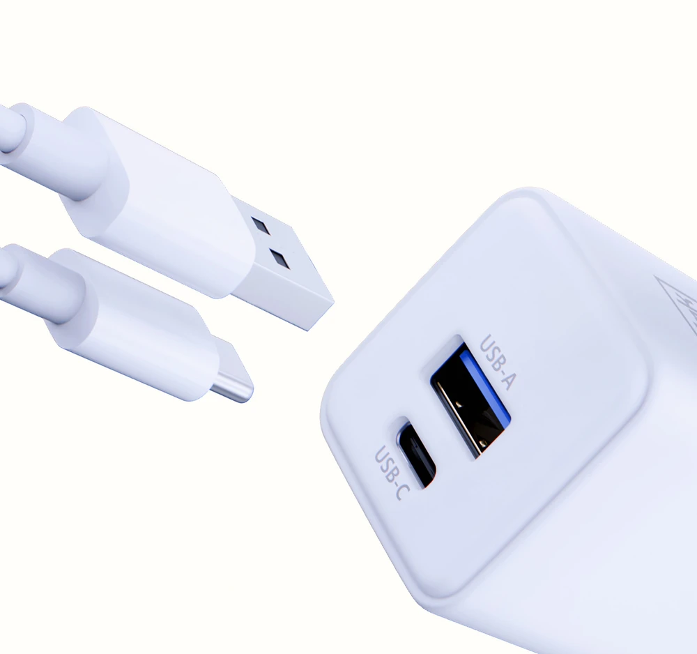3Mk Protection 3mk Hyper GaN įkroviklis 20W QC4+ PD PPS USB-C USB-A sieninis įkroviklis - Baltas