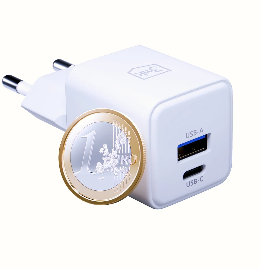 3Mk Protection 3mk Hyper GaN įkroviklis 20W QC4+ PD PPS USB-C USB-A sieninis įkroviklis - Baltas