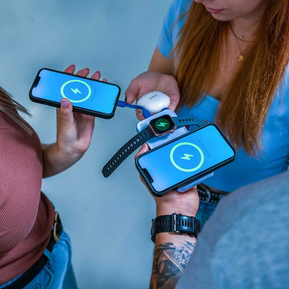 3MK Powerbank PastelUp 10,000mAh 22.5Wz Magsafe + įkrovimas Apple Watch mėlynos spalvos