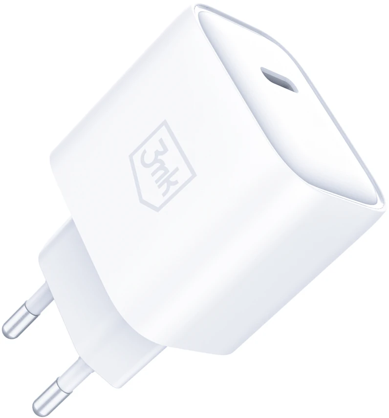 3Mk Protection 3mk Rayo Charger 20W PD3.0 PPS USB-C Wall Charger + USB-C / USB-C 3A 60W Cable - Baltas