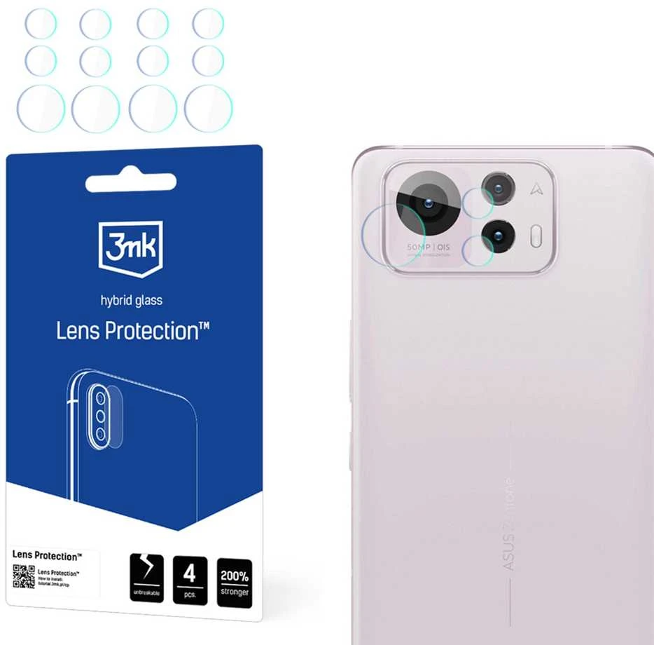 3Mk apsauga 3mk objektyvo apsauga hibridinės kameros objektyvo stiklas, skirtas Asus Zenfone 12 Ultra