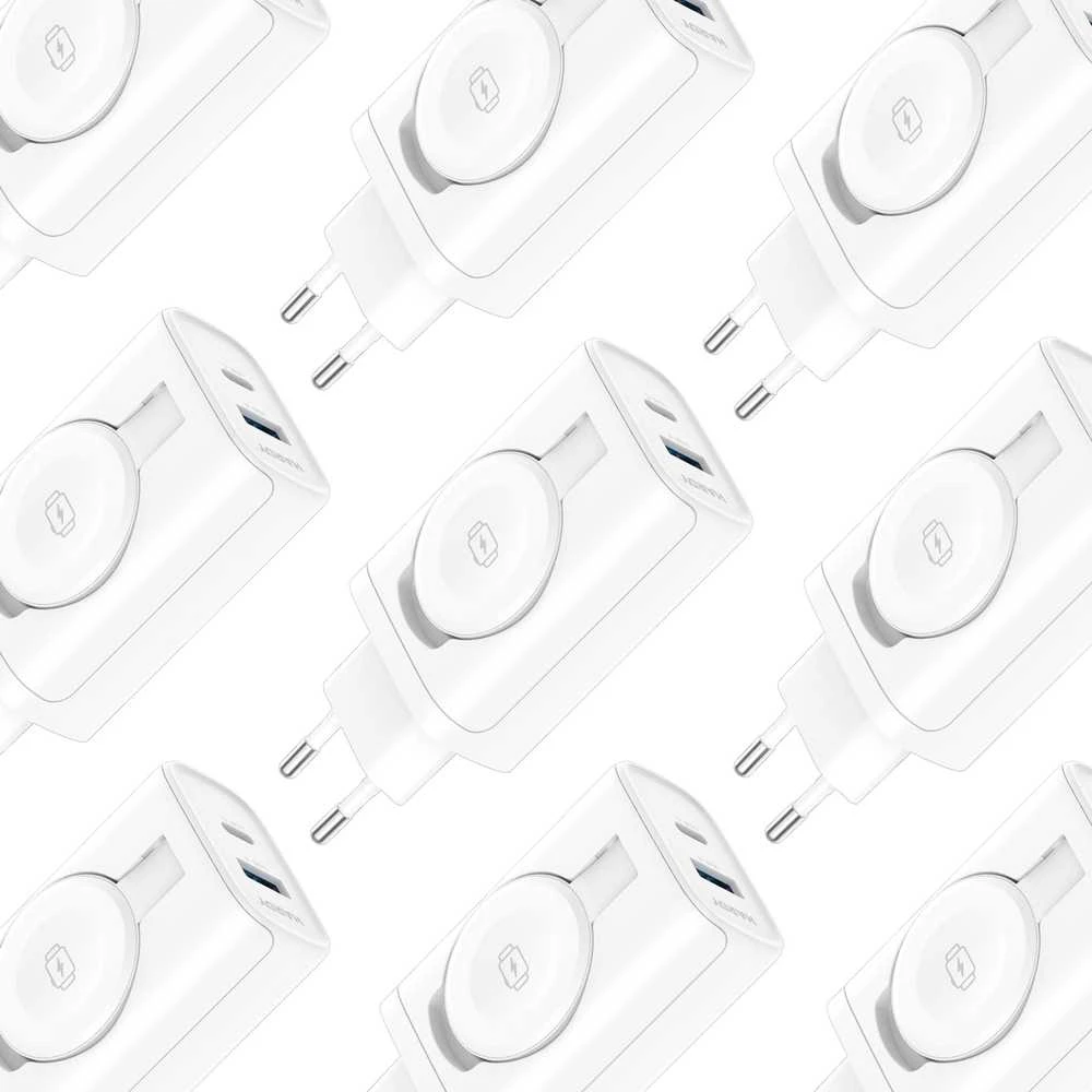 3Mk apsauginis indukcinis tinklo įkroviklis 3mk HARDY įkroviklis PD 2in1 33W USB-C USB-A - baltas