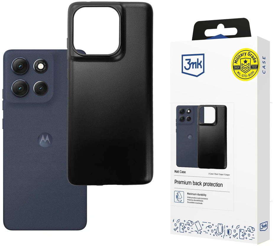 3Mk apsauginis matinis dėklas Motorola Moto G86 Power - Juodas