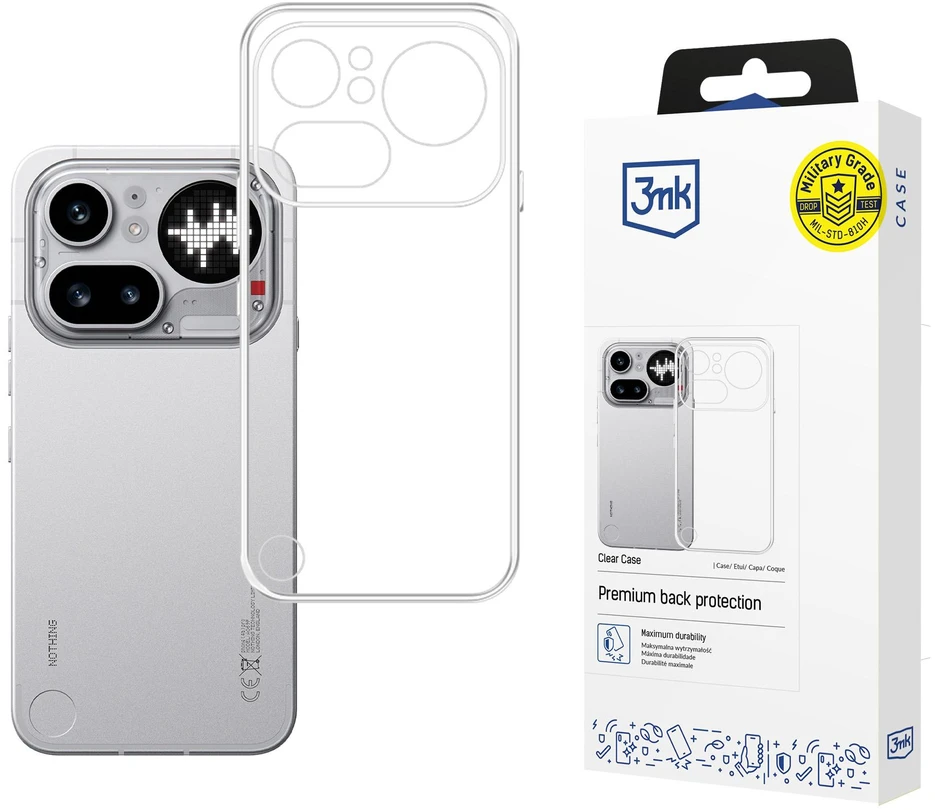 3Mk apsauginis 3mk skaidrus dėklas, skirtas „Nothing Phone“ (4a) Pro - permatomas