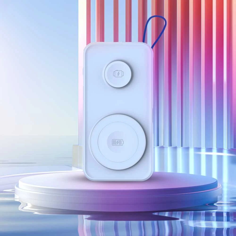 3MK Powerbank PastelUp 10,000mAh 22.5Wz Magsafe + įkrovimas Apple Watch mėlynos spalvos