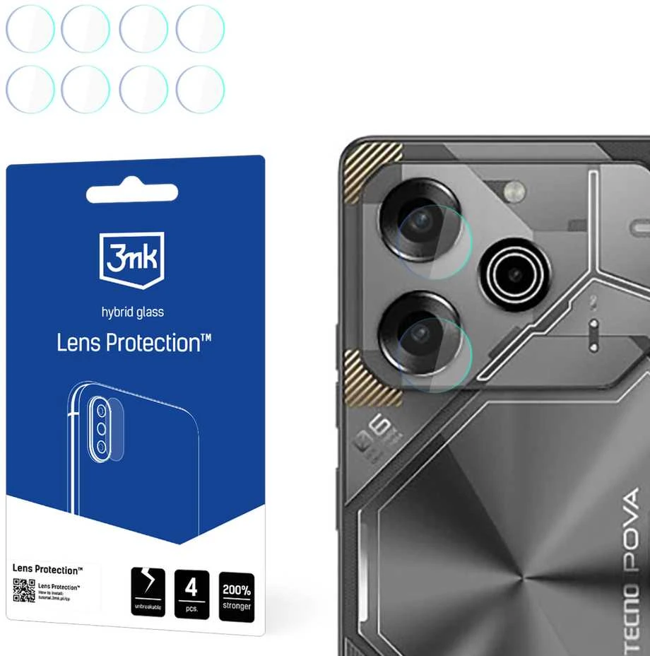 3mk Lens Protection™ hibridinis fotoaparato stiklas, skirtas Tecno Pova 6 Neo