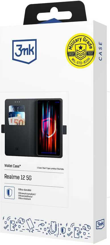 Realme 12 5G - 3mk piniginės dėklas