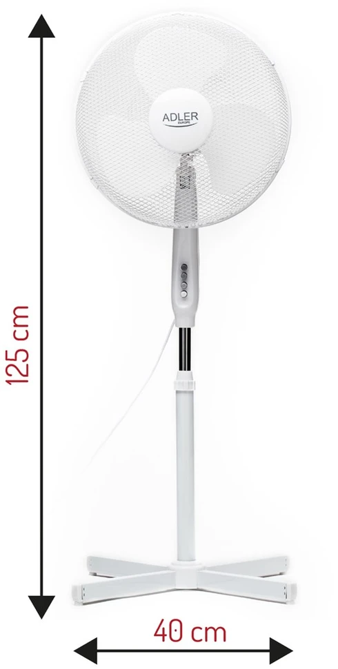 Ventiliatorius Adler AD 7305,  90W, 40cm (Baltas)