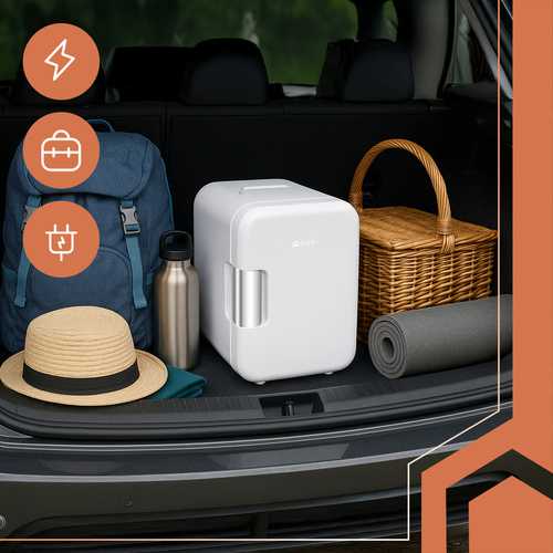Ruhhy Automobilinis turistinis šaldytuvas/šildytuvas 2in1 12V 220-240 V, Baltas